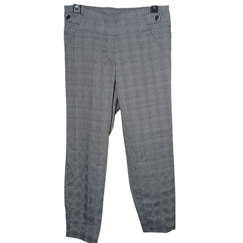 SOHO Apparel Ltd Plaid Pull On Pants Medium Stretch Career Casual Work Pants